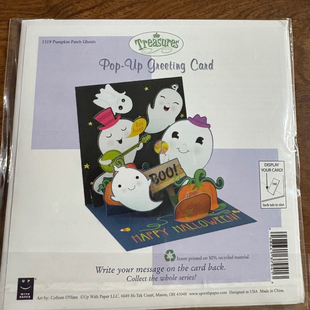 2 Halloween Pop Up Greeting‎ Cards Pumpkin Witch Ghost New Up With Paper - Picture 3 of 7